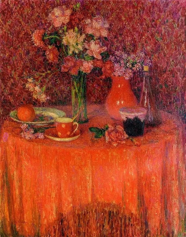 Henri Le Sidaner - 123, il tavolo, armonia rossa